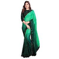 Pratham Blue Womens Silk Saree With Blouse Piece AM3103Green