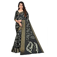 DHRUVI TRENDZ Womens Chiffon Saree With Blouse Piece (Dt-Ss1879_Black)