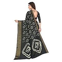 DHRUVI TRENDZ Womens Chiffon Saree With Blouse Piece (Dt-Ss1879_Black)