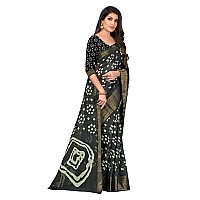 DHRUVI TRENDZ Womens Chiffon Saree With Blouse Piece (Dt-Ss1879_Black)