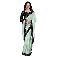 Pratham Blue Womens Sequins Georgette Fancy Saree With Blouse Piece (Light Green)