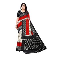 AROOPA Womens Art Silk Saree With Unstitched Blouse Piece (ASAREE-07_Red, Black)