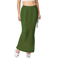 dermawear Women Blended Fabric Saree Shapewear Petticoat (Green, Medium)