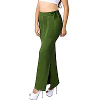 dermawear Women Blended Fabric Saree Shapewear Petticoat (Green, Medium)