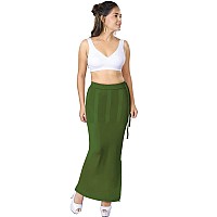 dermawear Women Blended Fabric Saree Shapewear Petticoat (Green, X-Large)