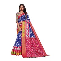 Vimla Womens Multicolord Khadi Cotton Printed Saree with Blouse Piece(Crystal 08)