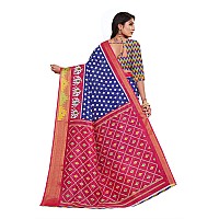 Vimla Womens Multicolord Khadi Cotton Printed Saree with Blouse Piece(Crystal 08)