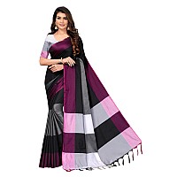 Silk ZoneWomens Soft Silk Uppada Woven Pattu Black Saree(SZ-AURA-BL-435)