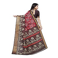 Vimla Womens Multicolord Khadi Cotton Printed Saree with Blouse Piece(Crystal 13)