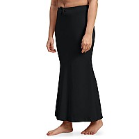 Laavaan Womens Cotton Fishcut Saree Shapewear,Petticoat,Skirt, Comfortwear(Shapewear-Black-XL)