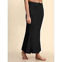 Laavaan Womens Cotton Fishcut Saree Shapewear,Petticoat,Skirt, Comfortwear(Shapewear-Black-m)