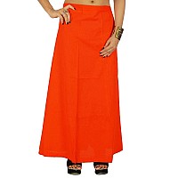 DESI DHANG Readymade Saree Petticoats(Free Size) (Orange)