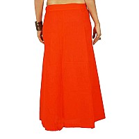 DESI DHANG Readymade Saree Petticoats(Free Size) (Orange)