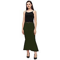 OM SAI LATEST CREATION Womens Lycra Women Petticoat Regular Fit Pant Liner Slip OSLCPT5GreenXXL