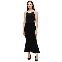 OM SAI LATEST CREATION Womens Lycra Women Petticoat Regular Fit Pant Liner Slip OSLCPT7BlackM