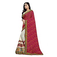 arriva fab Womens Embroiderded Pure Georgette Saree With Blouse Piece (Riva934__Pink)