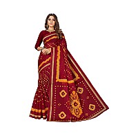 RATAN Pure Cotton Printed Saree for Women without Blouse Piece HRT5716Maroon