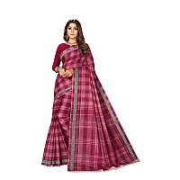 RATAN Pure Cotton Printed Saree for Women without Blouse Piece (MAL-5608_Magenta)