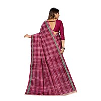 RATAN Pure Cotton Printed Saree for Women without Blouse Piece (MAL-5608_Magenta)