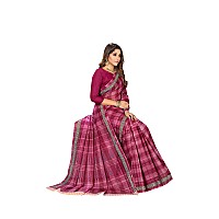 RATAN Pure Cotton Printed Saree for Women without Blouse Piece (MAL-5608_Magenta)