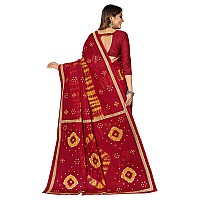 Ratan Womens Plain Cotton Saree Without Blouse Piece Hrt5709Red