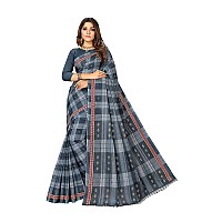 RATAN Pure Cotton Printed Saree for Women without Blouse Piece (MAL-5605_Grey)