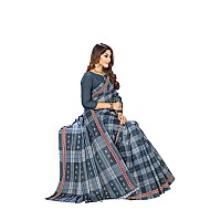 RATAN Pure Cotton Printed Saree for Women without Blouse Piece (MAL-5605_Grey)