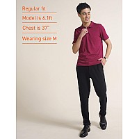 Damensch Constant Mens Alldegree Thermoregulating Pique 500 Day Polo Tshirt 2 Btn Pack Of 1Beet Maroonxlarge