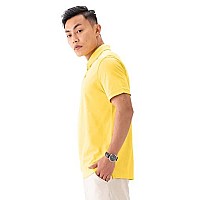 Damensch Mens Regular Fit Half Sleeve Cotton 2 Button Polo Tshirt