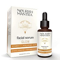 Nourish Mantra Glow Serum | Face Serum | Vitamin C & Vitamin E | No Parabens & Sulphates | Glow serum for oily & dry skin - 30 ml