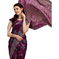 EthnicJunction Womens Floral Printed Georgette Saree With Blouse Piece Ej7029BelaBaiganiBaigani Purple