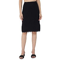 Intimacy Womens Midi Bottom Slip Inner Wear For Gowns Under Skirt Slip Knee Length Innerwear Skirts Short Skirt Navy Blue