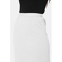 Intimacy Womens Midi Bottom Slip Inner Wear For Gowns Under Skirt Slip Knee Length Innerwear Skirts Short Skirt White