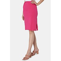 Intimacy Womens Midi Bottom Slip Inner Wear For Gowns Under Skirt Slip Knee Length Innerwear Skirts Short Skirt Fuchsia