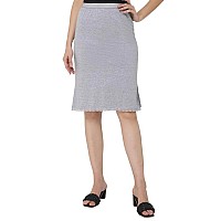 Intimacy Womens Midi Bottom Slip Inner Wear For Gowns Under Skirt Slip Knee Length Innerwear Skirts Short Skirt Grey Melange