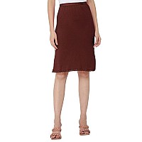 Intimacy Womens Midi Bottom Slip Inner Wear For Gowns Under Skirt Slip Knee Length Innerwear Skirts Short Skirt Coffee Brown