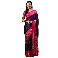 AKHILAM Womens Satin Silk Bandhani Print Saree With Unstitched Blouse PiecePurple PinkGAJISK101