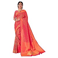 Pujia Mills womens kanjivaram pure banarasi silk saree kanchipuram saree (Rani)