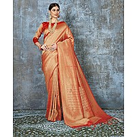 Pujia Mills Womens Kanjivaram Pure Banarasi Silk Saree Kanchipuram Saree (New kumbhi Saree Multicolor)