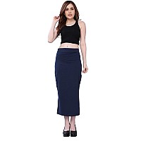 NPLASH FASHION Lyra Womens Skinny Fit Tummy Tucker for Ladies Shapewear Petticoat Skirts for Women Cotton Blended Shape Wear for Saree with Drawstring (L, Nevy Blue)