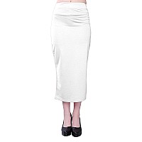 NPLASH FASHION Lyra Womens Skinny Fit Tummy Tucker for Ladies Shapewear Petticoat Skirts for Women Cotton Blended Shape Wear for Saree with Drawstring (XL, White)