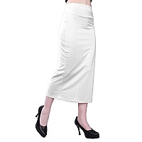 NPLASH FASHION Lyra Womens Skinny Fit Tummy Tucker for Ladies Shapewear Petticoat Skirts for Women Cotton Blended Shape Wear for Saree with Drawstring (XL, White)