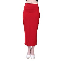 NPLASH FASHION Lyra Womens Skinny Fit Tummy Tucker for Ladies Shapewear Petticoat Skirts for Women Cotton Blended Shape Wear for Saree with Drawstring (XL, Red)