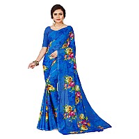 Anand Sarees, Womens Printed, Georgette Saree with Blouse Piece(1682_6)