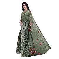 Anand Sarees, Womens Printed, Georgette Saree with Blouse Piece(1714_1)