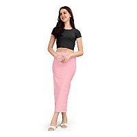 Kipzy Lycra Saree Shapewear Petticoat for Women, Shapers for Womens Sarees, Baby Pink, Small