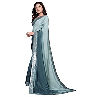 Pratham Blue Womens Silk Saree With Blouse Piece AM114Light Grey