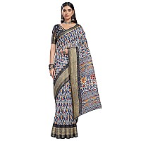 Glory Sarees Womens Cotto Silk Saree With Blouse Piece (Khushbu106_Blue)