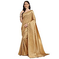 Jaanvi fashion Womens Banarsi Silk With Zari Jacquard Work Saree With Blouse Piece prashantidarkgold