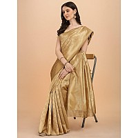 Jaanvi fashion Womens Banarsi Silk With Zari Jacquard Work Saree With Blouse Piece prashantidarkgold